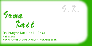 irma kail business card